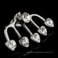 2015 Wedding Earring Jewelry Ear Clip Heart Shape Crystal Ear Cuff EC20